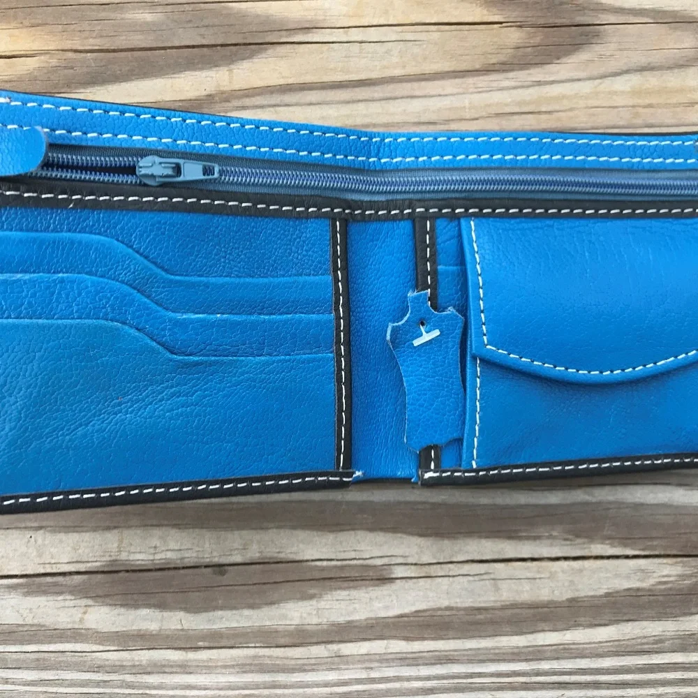 Supreme Leather Wallet Blue/Black Men Card Holder